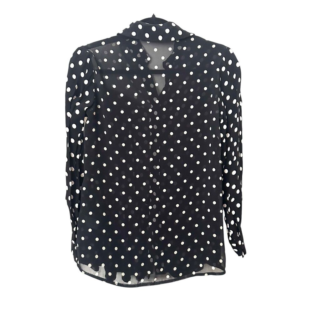 FINERY Polka Dot Buttoned Blouse Black White (US 2)‎ - Picture 4 of 5